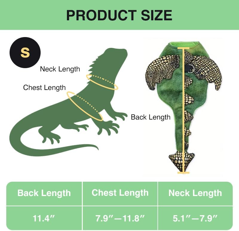 hokable Bearded Dragon Harness Leash Set, Dinosaur Cosplay Halloween Pet Costume for Bearded Dragon Reptiles (Small) - Image 2